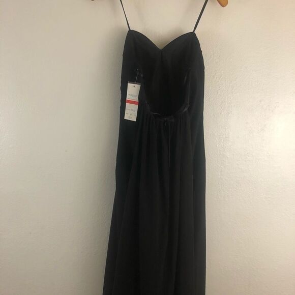 Faviana high front slit strapless black dress size 8 - Picture 8 of 10